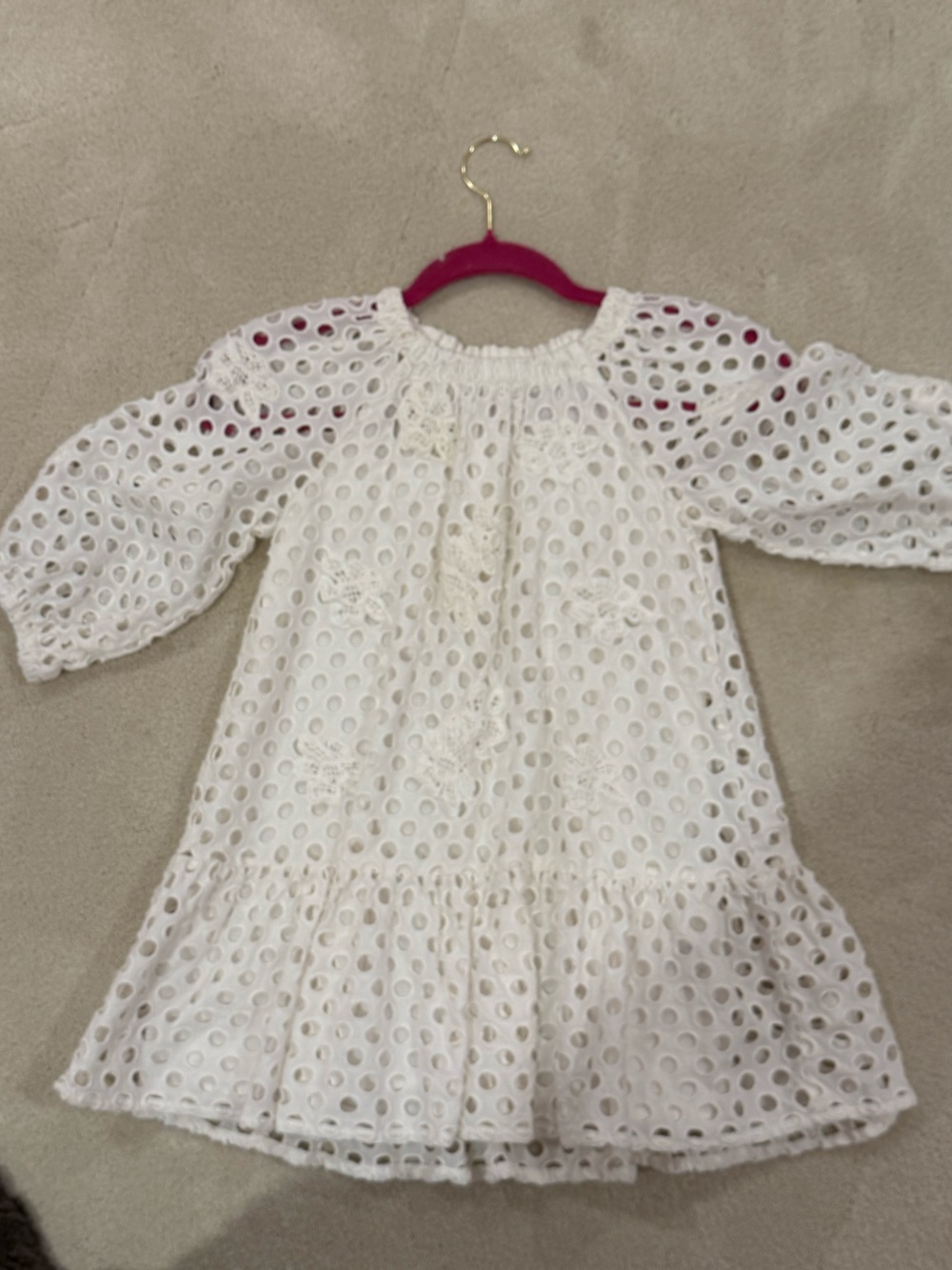 Zara Girls' White Eyelet Ruffle Dress size 6